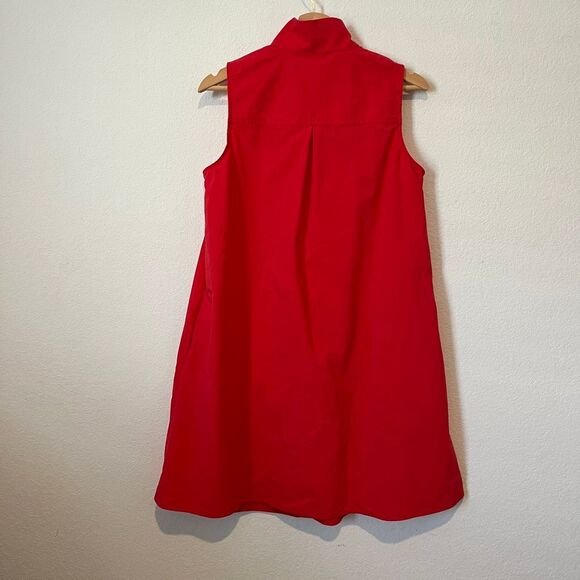 Tuckernuck Red Sleeveless Charlie Button Up Mini Shirt Dress Women's Size Small - Picture 4 of 6